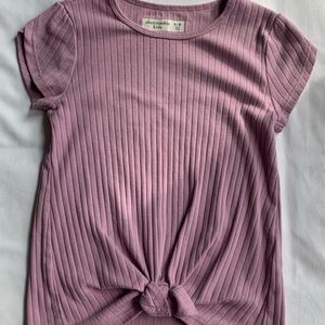 Abercrombie light purple soft tee with knot detail